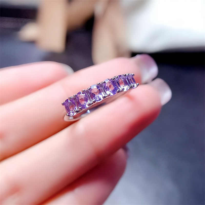 Natural Amethyst 925 Silver Ring