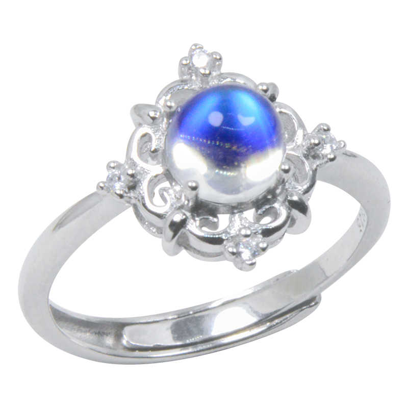 Natural moonstone 925 silver ring