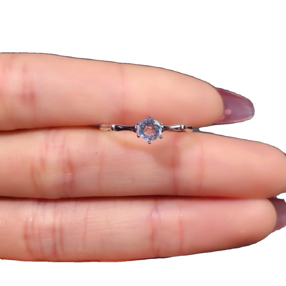 Natural aquamarine 925 silver ring