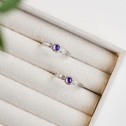 Natural Amethyst 925 Silver Ring