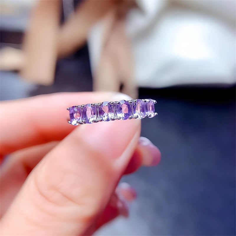 Natural Amethyst 925 Silver Ring