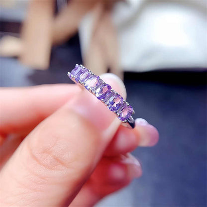 Natural Amethyst 925 Silver Ring