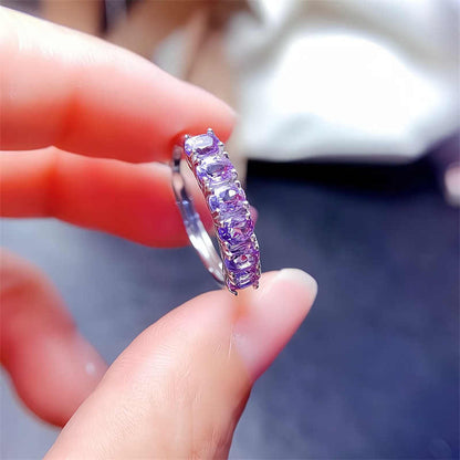 Natural Amethyst 925 Silver Ring