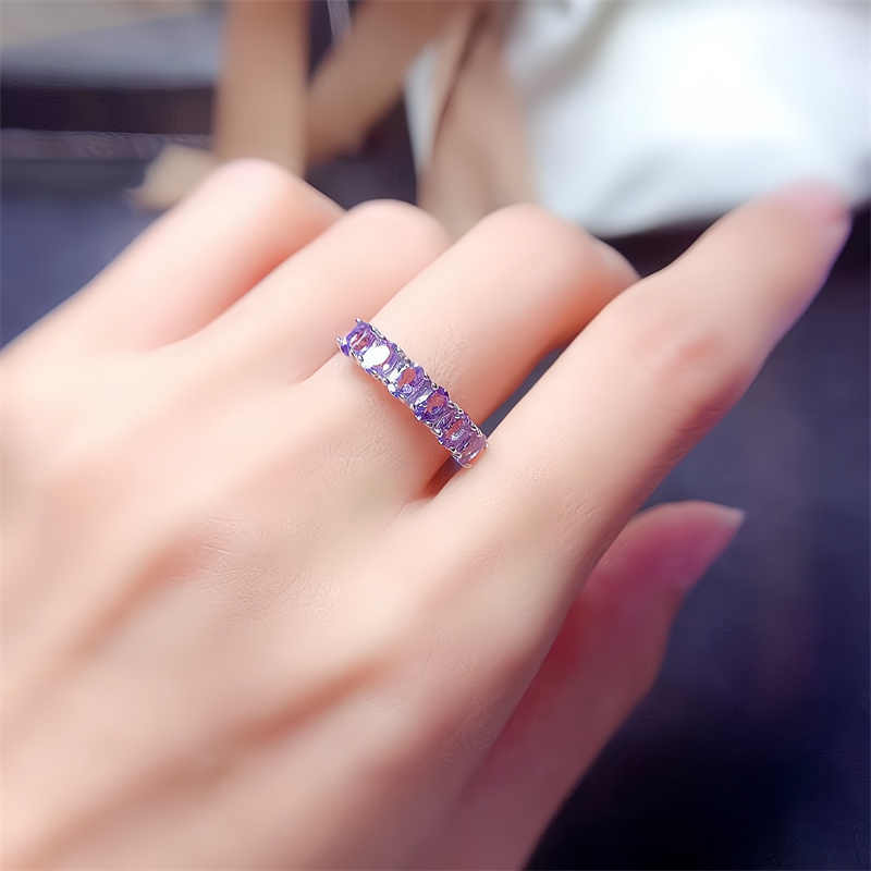 Natural Amethyst 925 Silver Ring