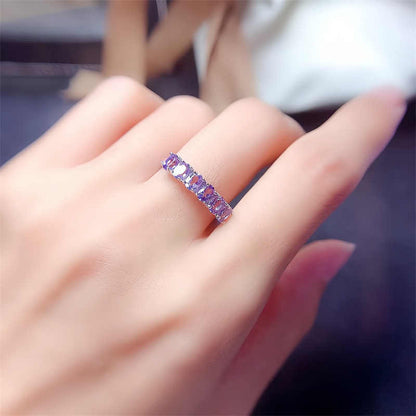 Natural Amethyst 925 Silver Ring