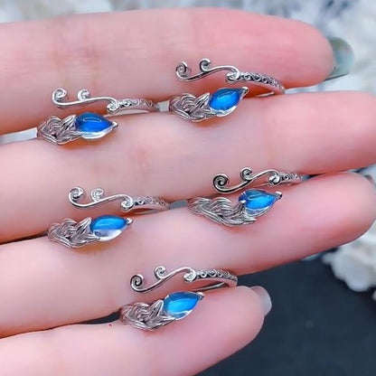 Sri Lanka Natural Moonstone 925 Silver Ring Phoenix Bird