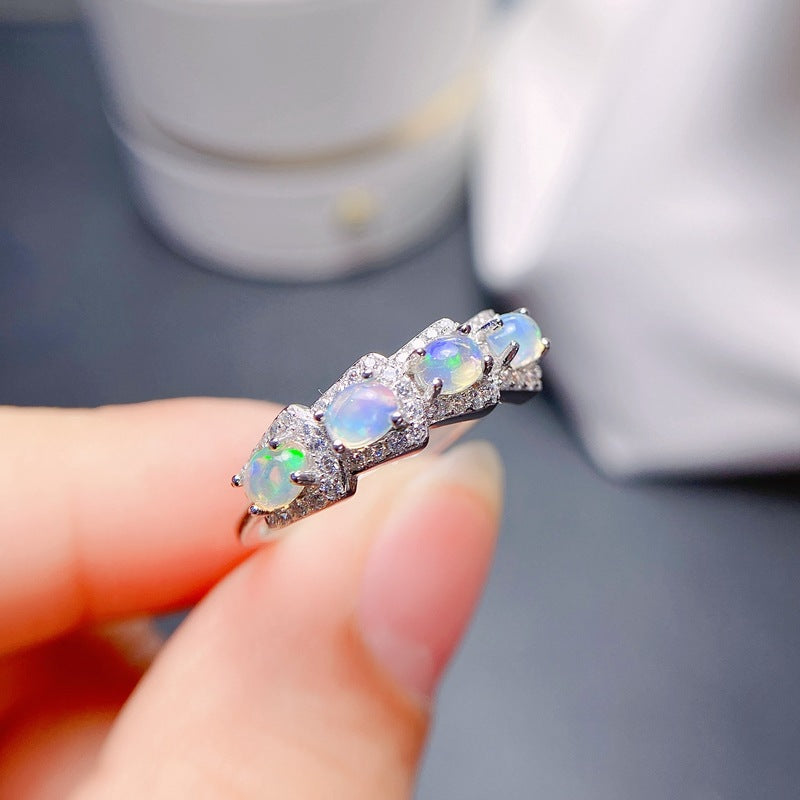 Natural Opal Ring 925 Silver 3*4mm
