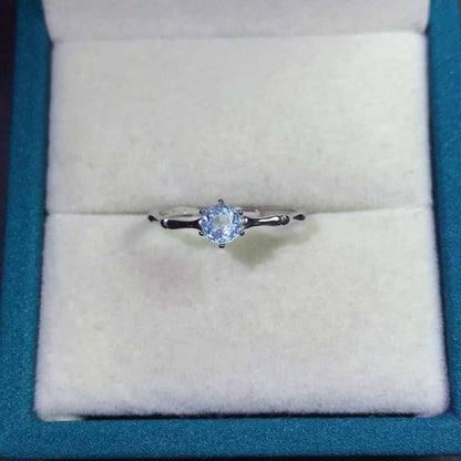 Natural aquamarine 925 silver ring