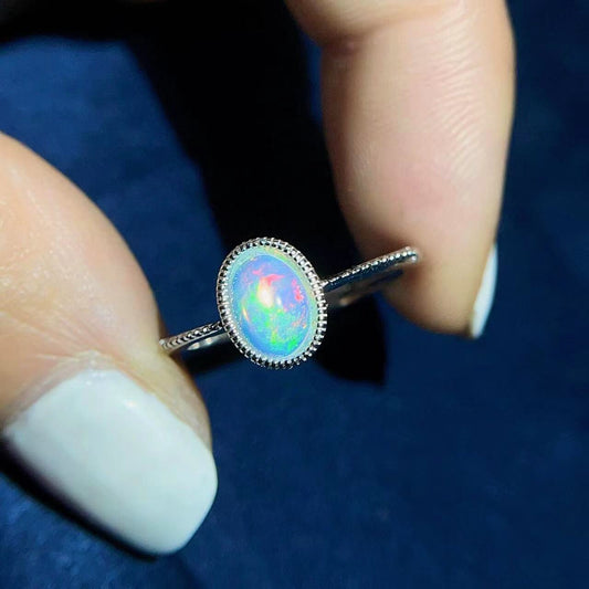 Natural Opal Ring 925 Silver