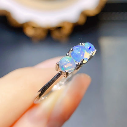 Natural White Opal Ring S925 Silver