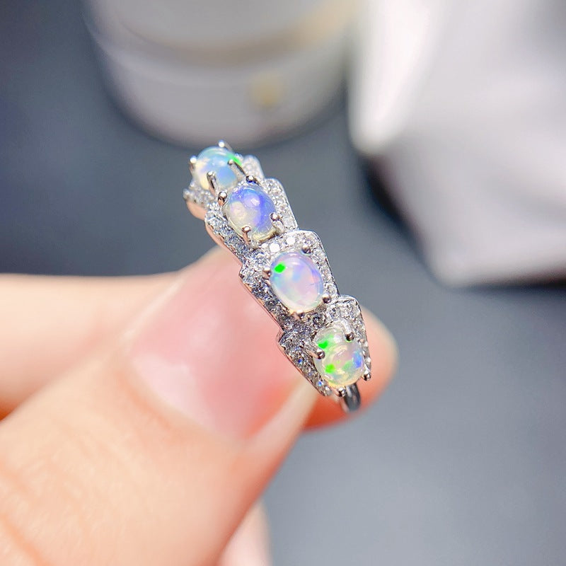 Natural Opal Ring 925 Silver 3*4mm