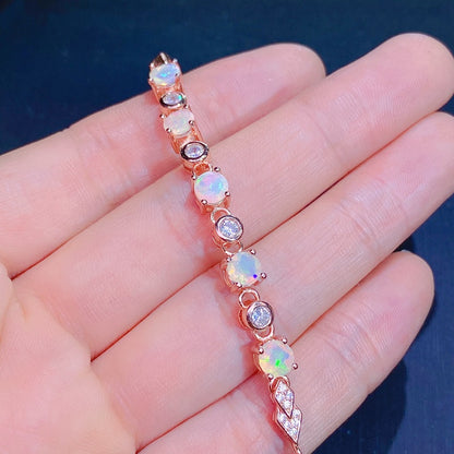 Natural Opal Bracelet Set in S925 Sterling Silver 5*5mm