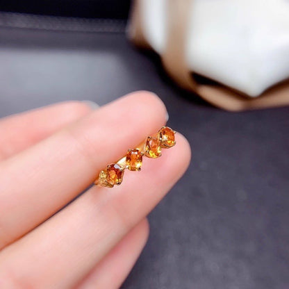 Natural Citrine 925 Silver Ring