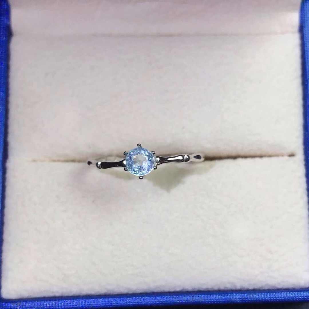 Natural aquamarine 925 silver ring