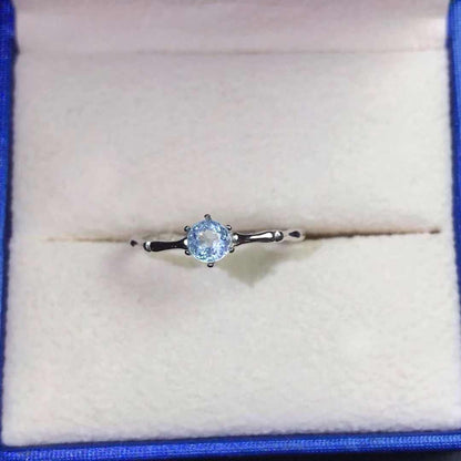 Natural aquamarine 925 silver ring