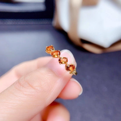 Natural Citrine 925 Silver Ring