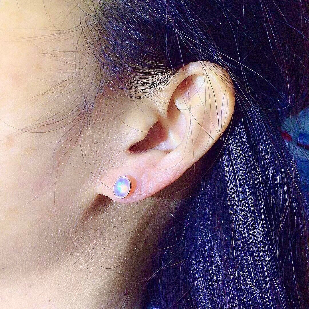 Natural Opal Earrings Set in S925 Silver, Main Stone 5*7mm