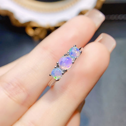 Natural White Opal Ring S925 Silver