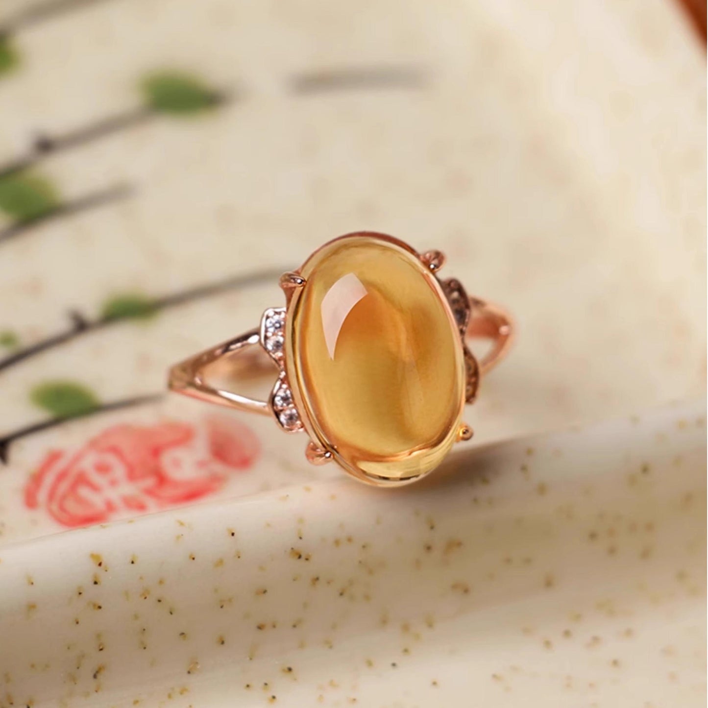 Natural Citrine 925 Silver Ring