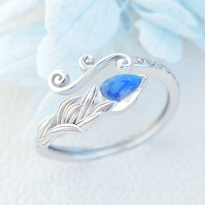Sri Lanka Natural Moonstone 925 Silver Ring Phoenix Bird