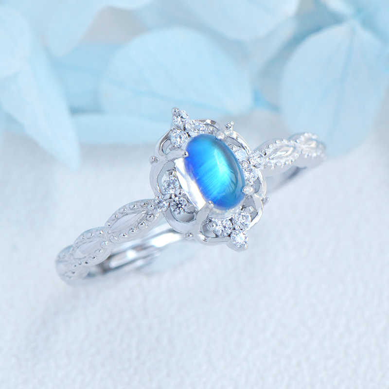 Sri Lanka Natural moonstone 925 silver ring