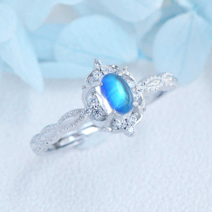 Sri Lanka Natural moonstone 925 silver ring