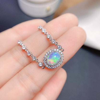 Natural Opal Bracelet Set in S925 Sterling Silver