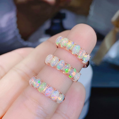 Natural Opal Women's Ring 925 Silver