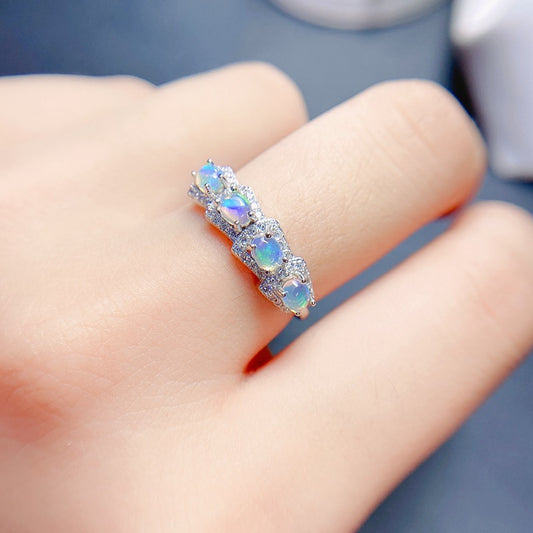 Natural Opal Ring 925 Silver 3*4mm