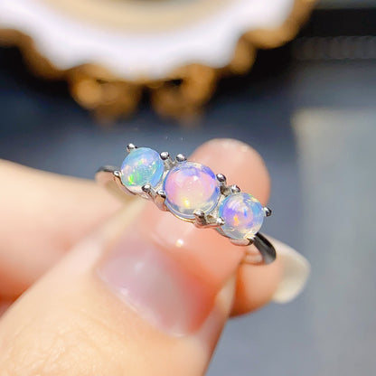Natural White Opal Ring S925 Silver