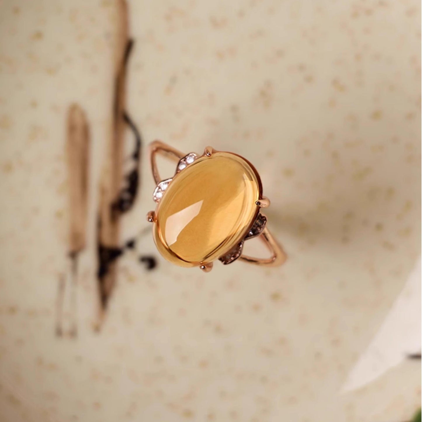 Natural Citrine 925 Silver Ring