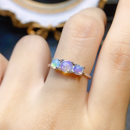 Natural White Opal Ring S925 Silver