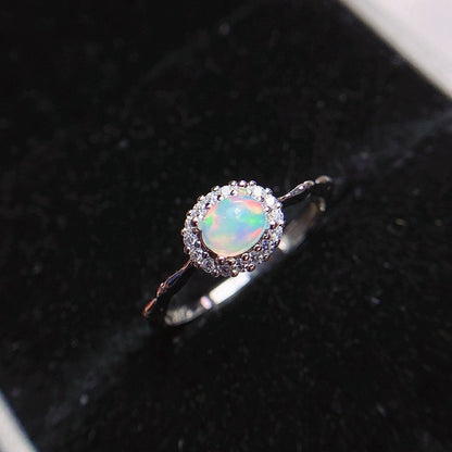 Natural Opal Ring 925 Silver 4*5mm