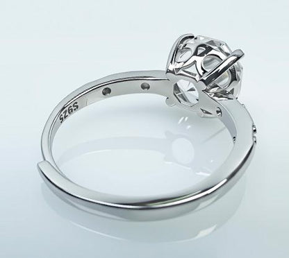 Natural white crystal 925 silver ring