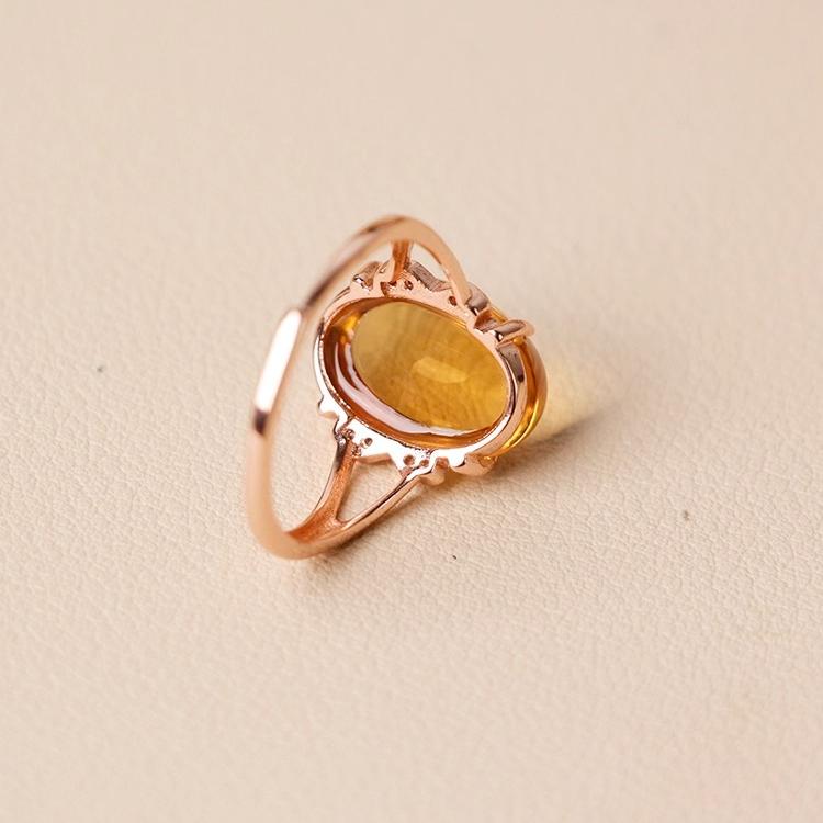 Natural Citrine 925 Silver Ring