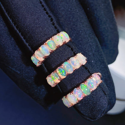 Natural Opal Women's Ring 925 Silver