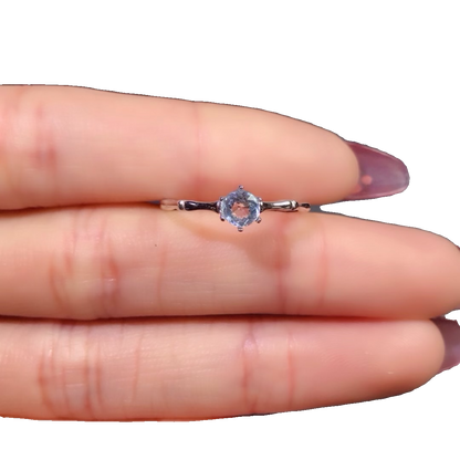 Natural aquamarine 925 silver ring