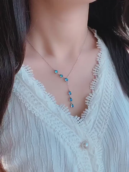 Natural Moonstone Pendant Necklace, S925 Silver Plated with Platinum