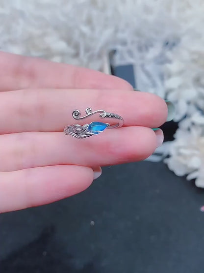 Sri Lanka Natural Moonstone 925 Silver Ring Phoenix Bird