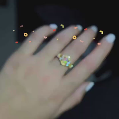 Vintage Natural Opal Ring 925 Silver