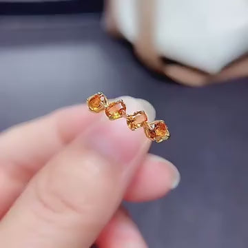 Natural Citrine 925 Silver Ring