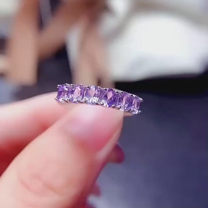 Natural Amethyst 925 Silver Ring