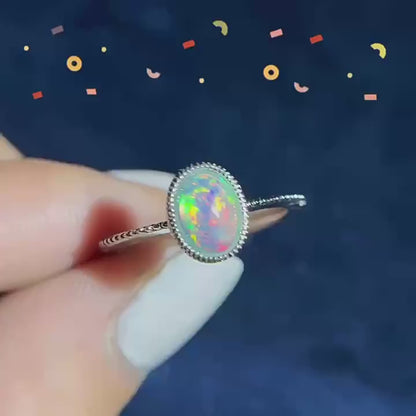 Bague Opale Naturelle Argent 925